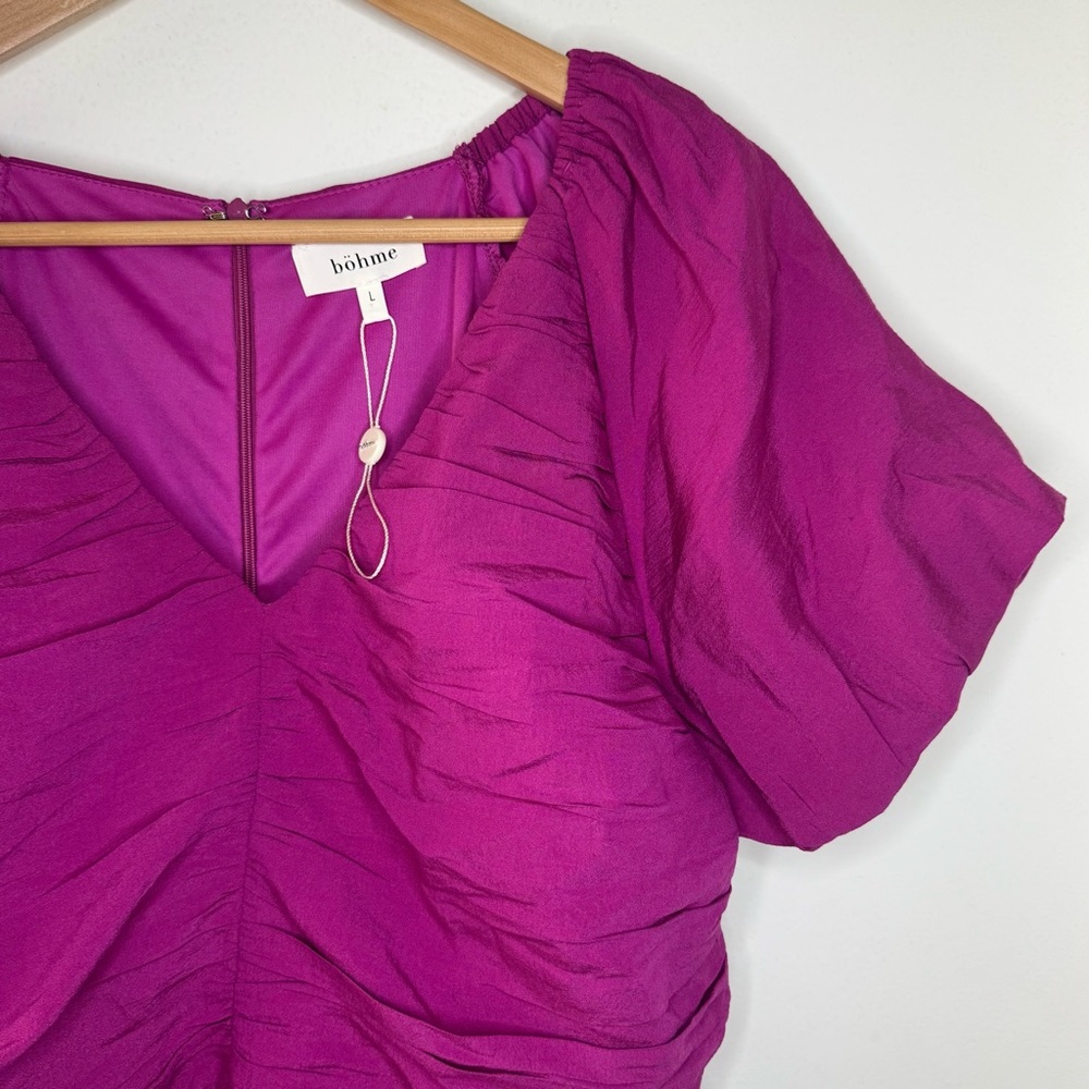 BOHME Puffed Sleeves party Dress LARGE - Picture 4 of 7